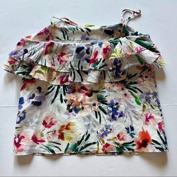Amanda Uprichard Tank Top Floral Naples Fifer Ruffle in Multicolor(altered) Sz S - Picture 4 of 7